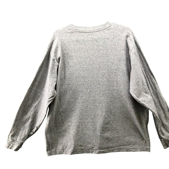 Uniqlo Soft Brushed Crewneck T Shirt Mens XL Gray Long Sleeve Cotton Unisex - Picture 2 of 9